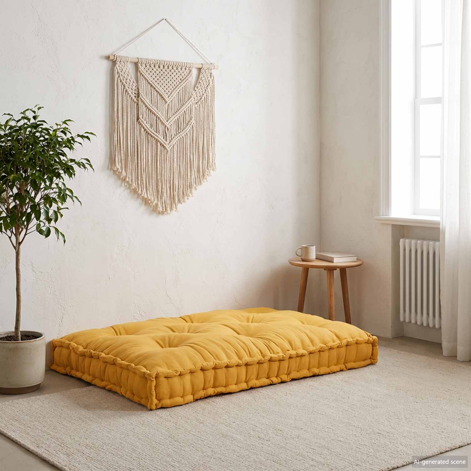 Cuscino per Divano Pallet Giallo 120 x 80 x 12 cm Tessuto | homemem39