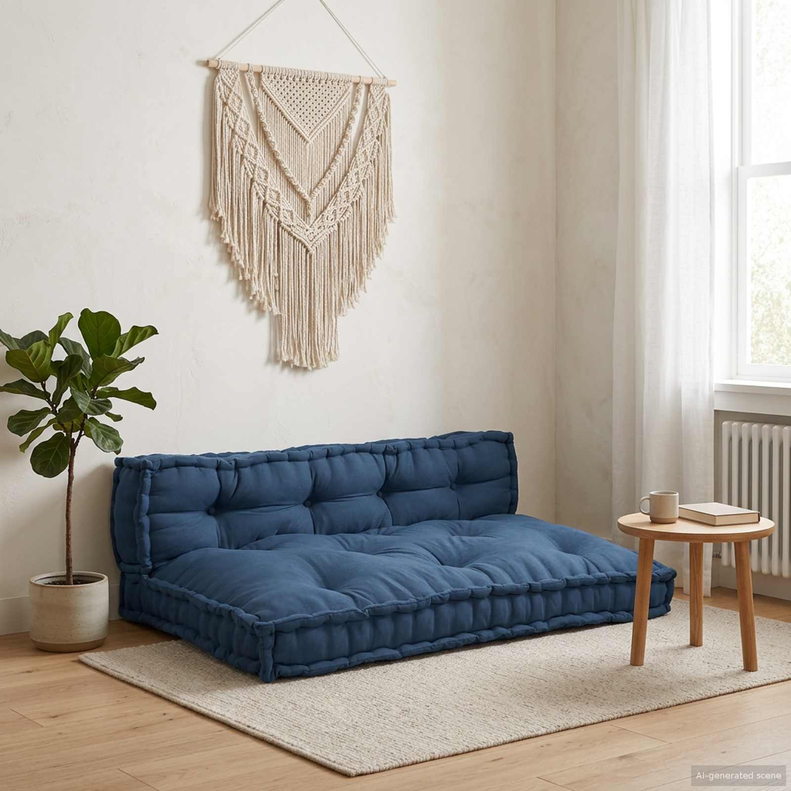 Cuscino per Divano Pallet 2 pcs Indaco 120 x 80 x 38 cm Tessuto | homemem39