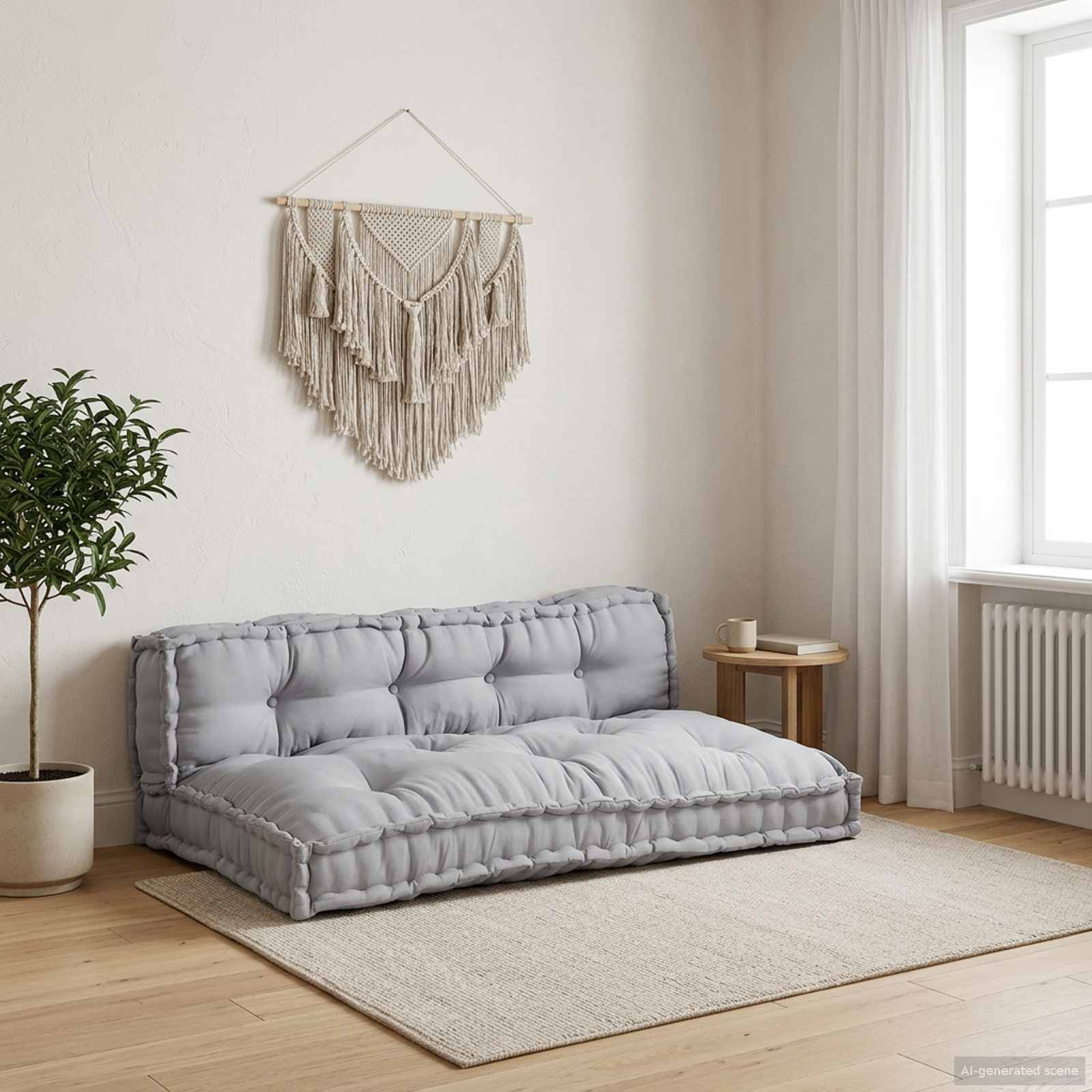 Cuscino per Divano Pallet 2 pcs Grigio 120 x 80 x 38 cm Tessuto | homemem39