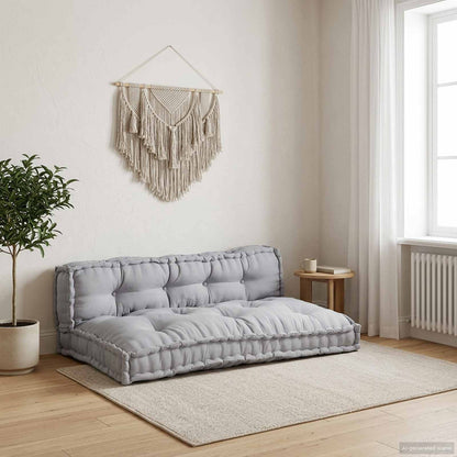 Cuscino per Divano Pallet 2 pcs Grigio 120 x 80 x 38 cm Tessuto | homemem39