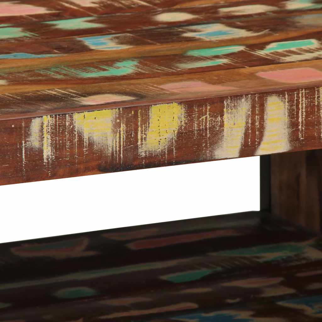 Tavolino Salotto Multicolore 70x50x38cm Legno Massello Recupero