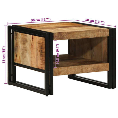 Tavolino da Salotto 50x50x38 cm Legno Massello di Mango Grezzo | homemem39