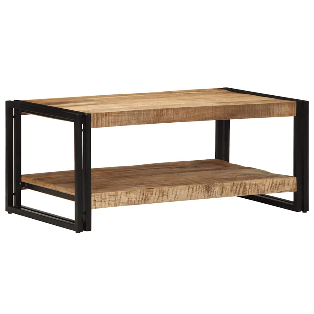 Tavolino da Salotto 90x50x38 cm Legno Massello di Mango Grezzo | homemem39