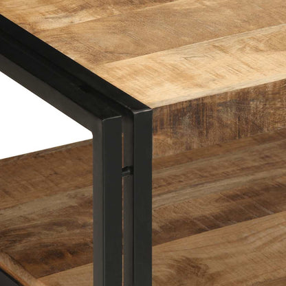 Tavolino da Salotto 90x50x38 cm Legno Massello di Mango Grezzo | homemem39