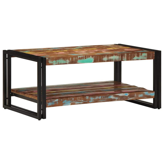Tavolino Salotto Multicolore 90x50x38cm Legno Massello Recupero | homemem39