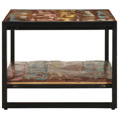 Tavolino Salotto Multicolore 90x50x38cm Legno Massello Recupero