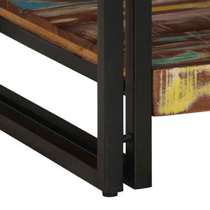 Tavolino Salotto Multicolore 90x50x38cm Legno Massello Recupero