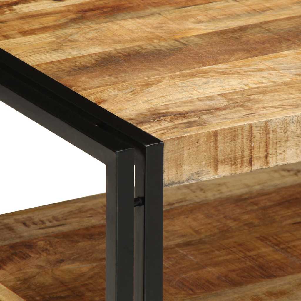 Tavolino 70x50x38 cm in Legno Massello di Mango Grezzo | homemem39