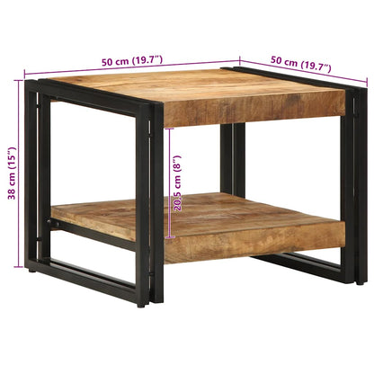 Tavolino da Salotto 50x50x38 cm Legno Massello di Mango Grezzo | homemem39