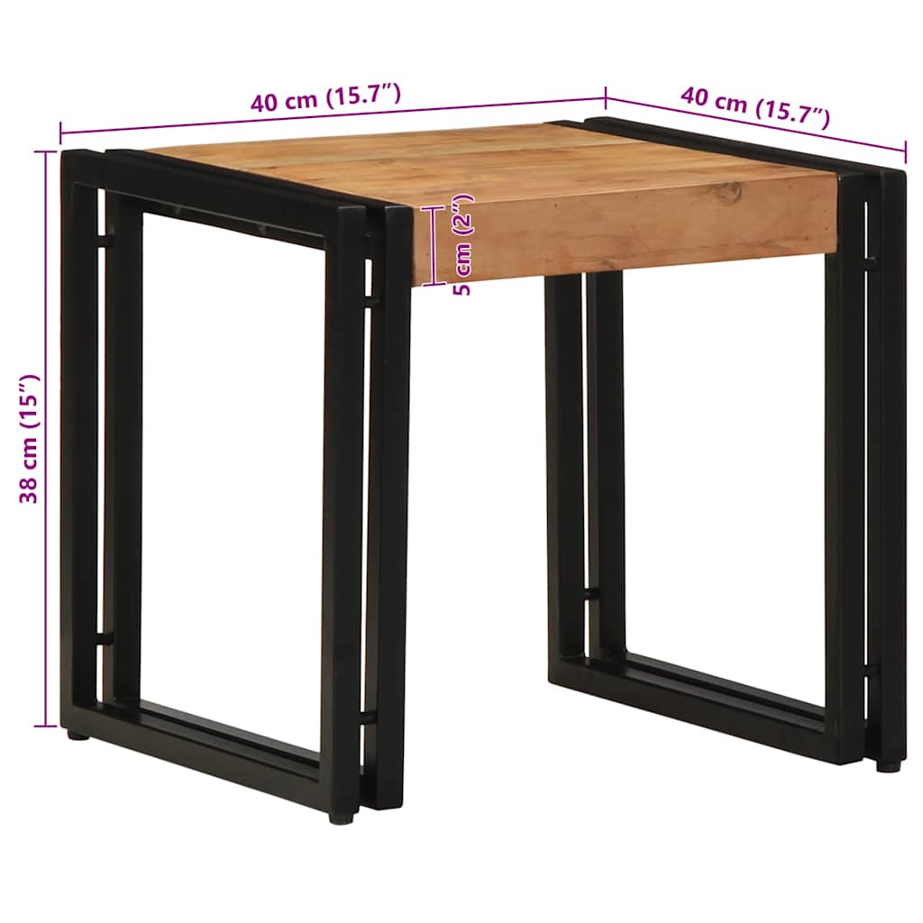 Tavolino da salotto 40 x 40 x 38 cm Legno di Acacia Massello | homemem39