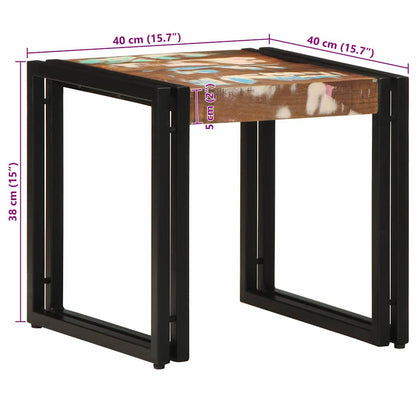 Tavolino da salotto 40 x 40 x 38 cm Legno Recuperato Massello | homemem39