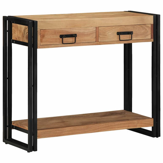 Tavolo consolle con cassetto Marrone legno massello di acacia