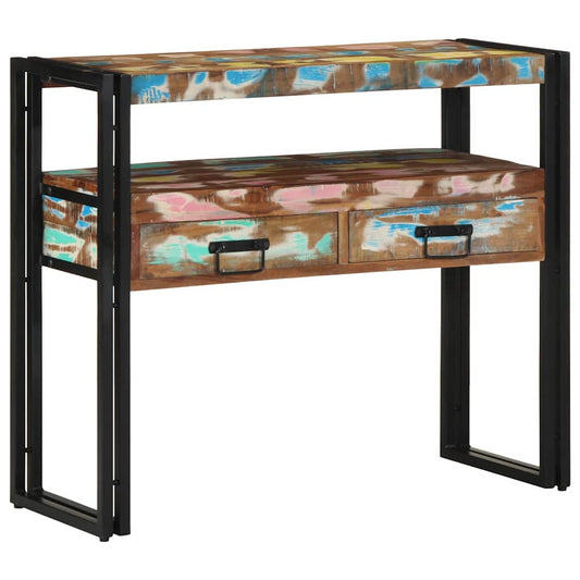 Tavolo consolle 90 x 33 x 75 cm legno massello di riciclo