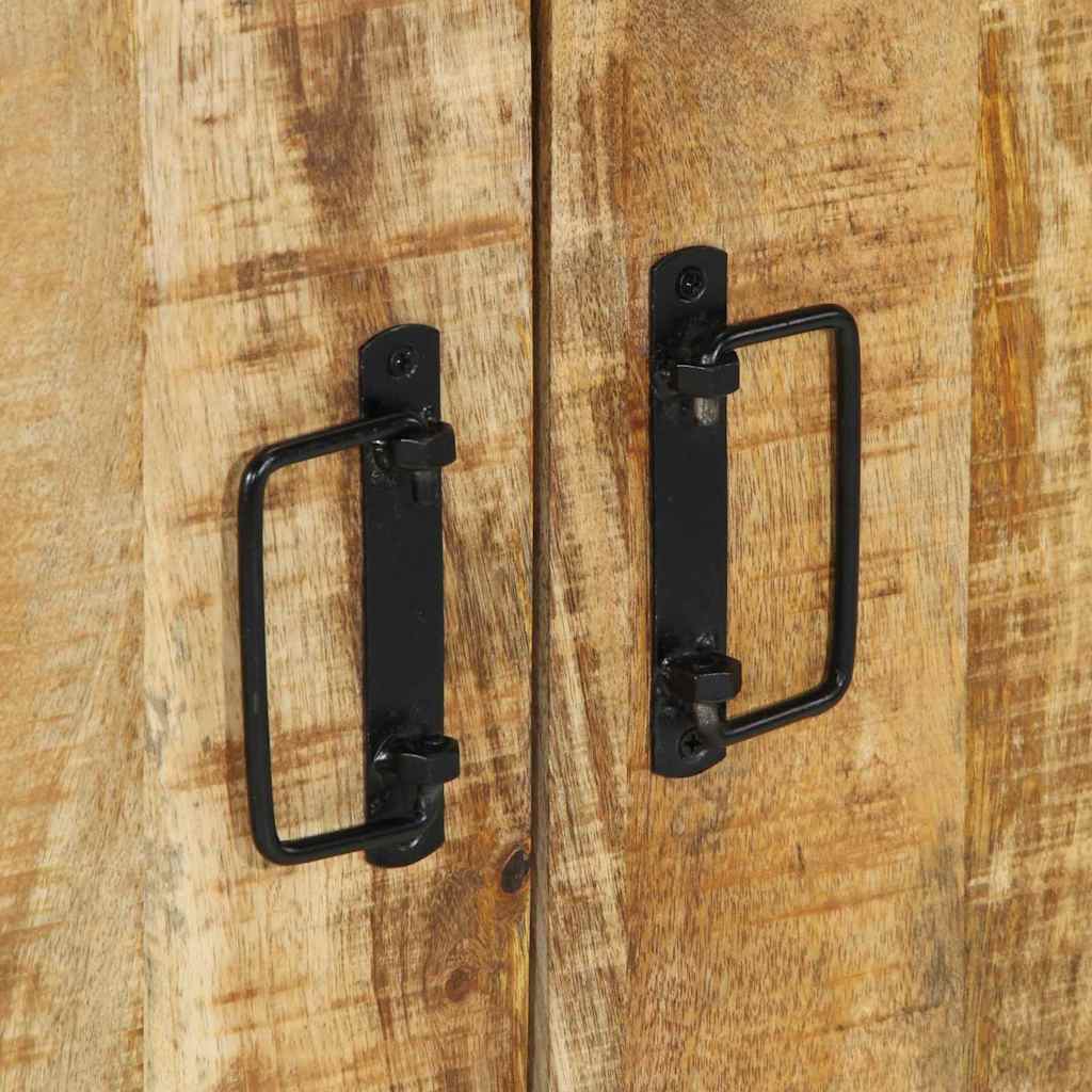 Armadio per Scarpe Nero 30 x 30 x 40 cm Legno massello di mango