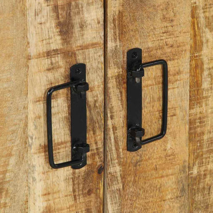 Armadio per Scarpe Nero 30 x 30 x 40 cm Legno massello di mango