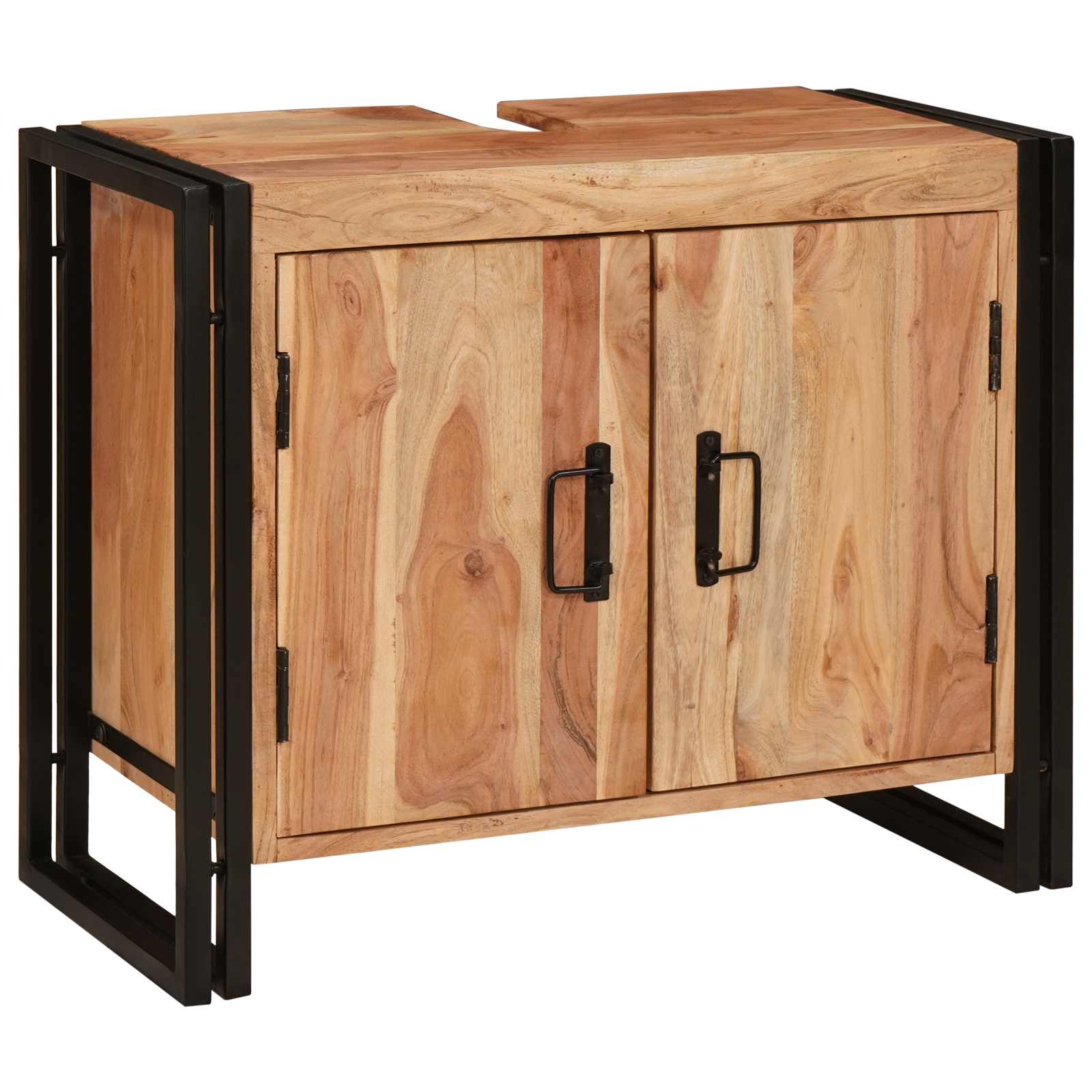 Armadio sottolavello con porta Marrone Legno di Acacia Massello | homemem39
