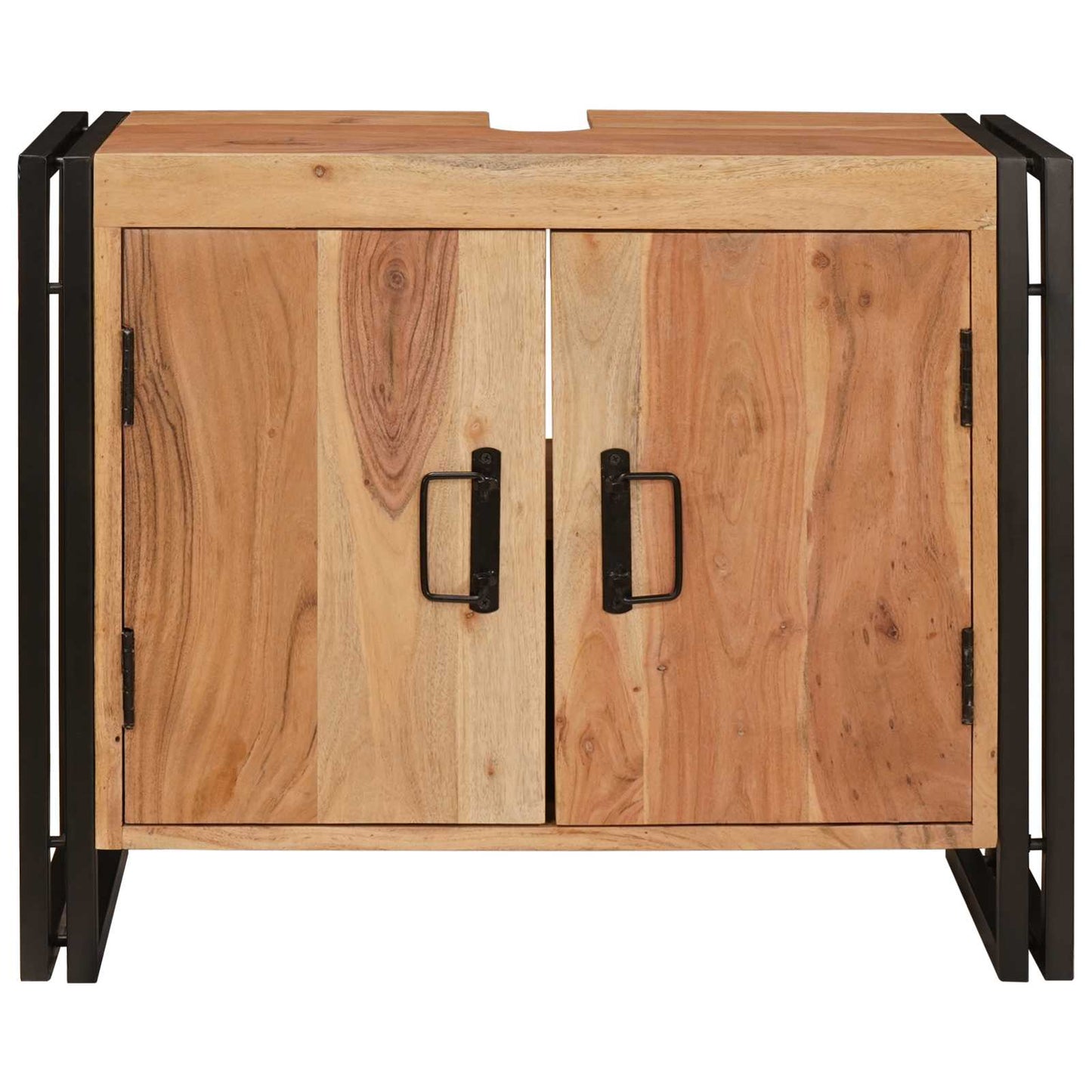 Armadio sottolavello con porta Marrone Legno di Acacia Massello | homemem39