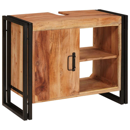 Armadio sottolavello con porta Marrone Legno di Acacia Massello | homemem39