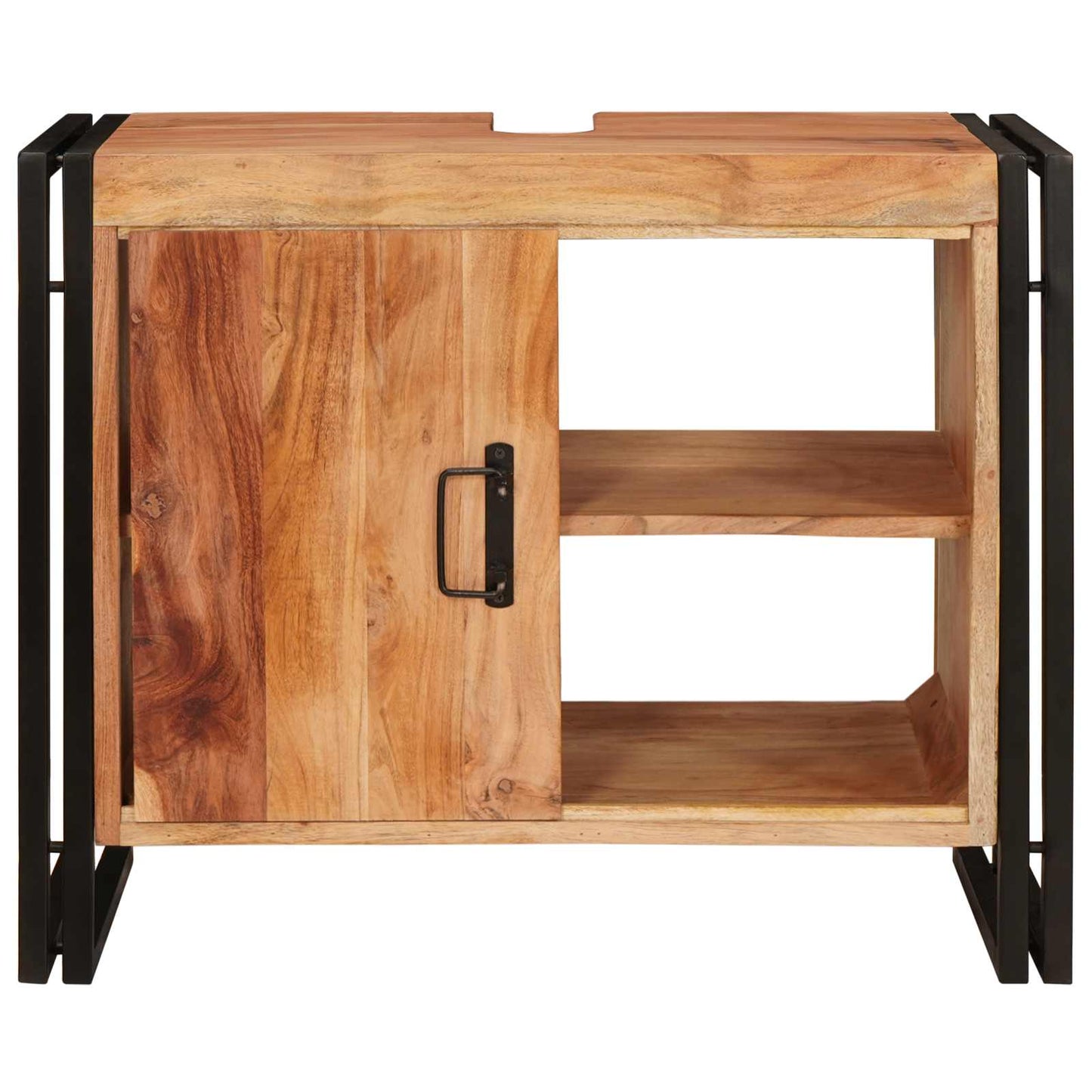 Armadio sottolavello con porta Marrone Legno di Acacia Massello | homemem39