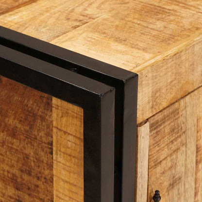 Armadio da Notte Marrone Legno di mango solido e grezzo