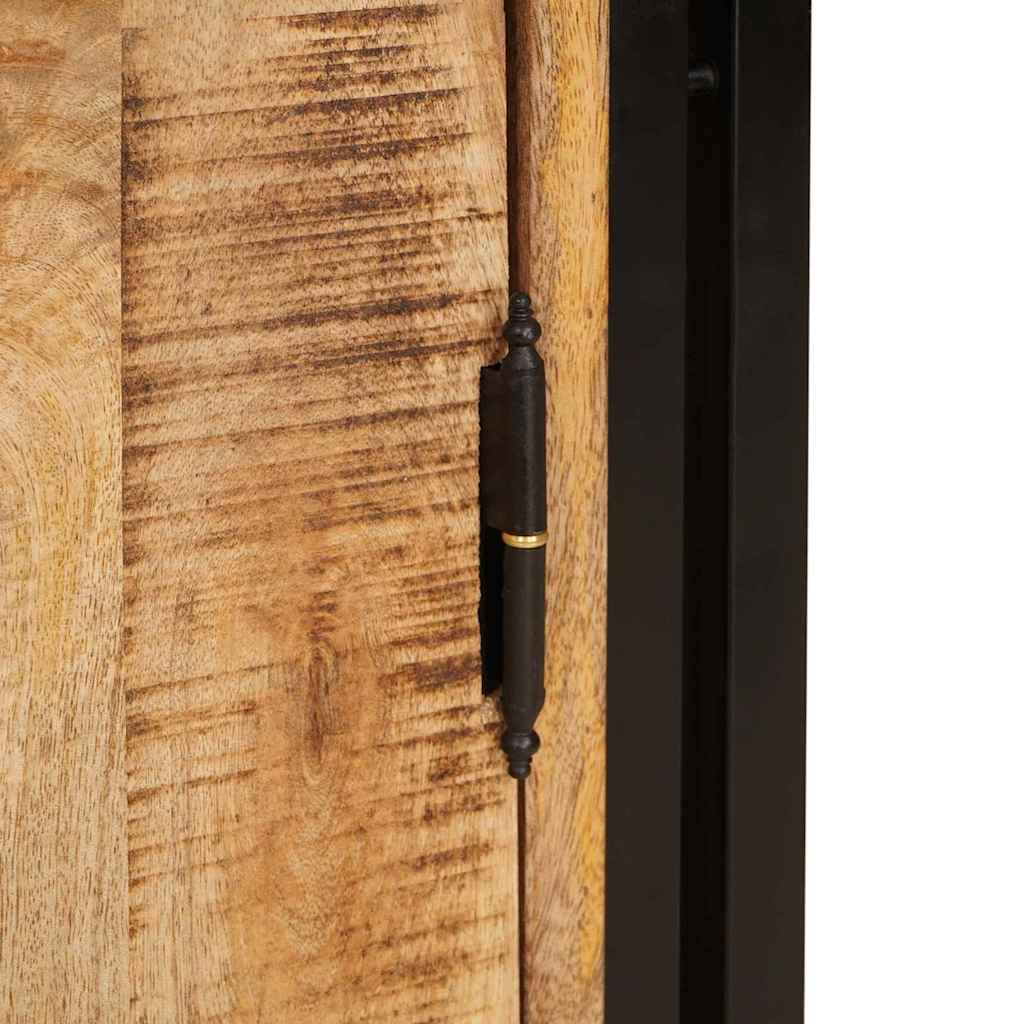 Armadio da Notte Marrone Legno di mango solido e grezzo