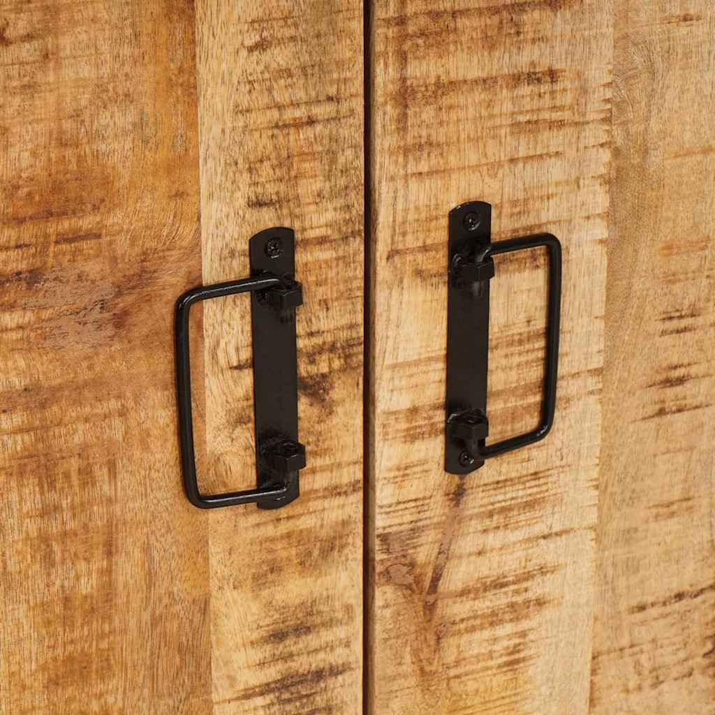 Armadio da Notte Marrone Legno di mango solido e grezzo