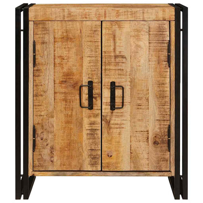 Armadio da Notte Marrone Legno di mango solido e grezzo