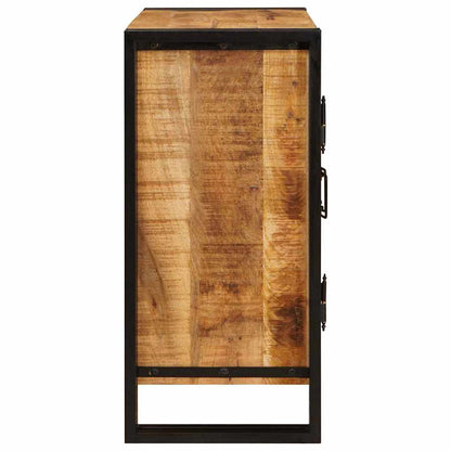 Armadio da Notte Marrone Legno di mango solido e grezzo