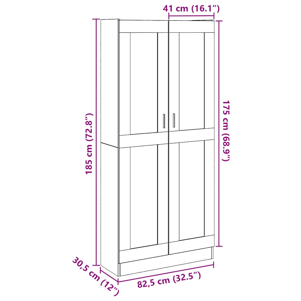 Credenza Legno Antico 82,5x30,5x185 cm in Truciolato | homemem39