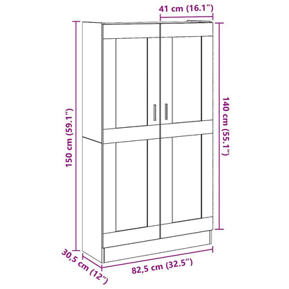 Credenza Alta Legno Antico 82,5x30,5x150 cm in Truciolato | homemem39