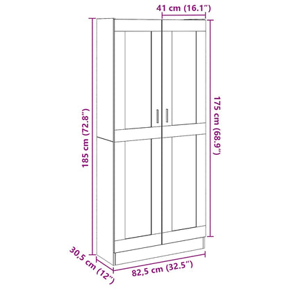 Credenza Alta Rovere Artigianale 82,5x30,5x185 cm in Truciolato | homemem39