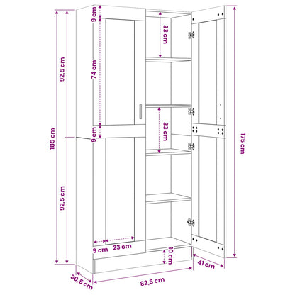 Credenza Alta Rovere Artigianale 82,5x30,5x185 cm in Truciolato | homemem39