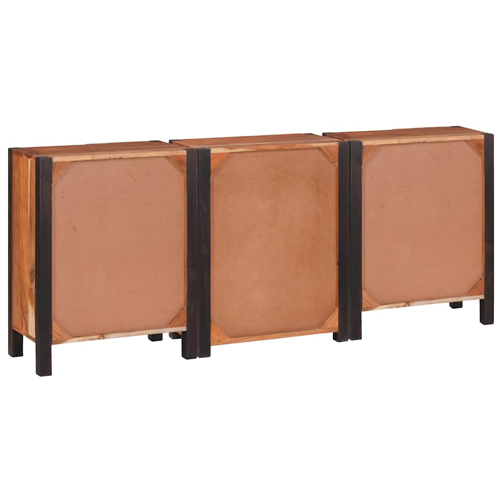 Credenza 3 pcs Marrone 55 x 30 x 75 cm Legno massello di acacia