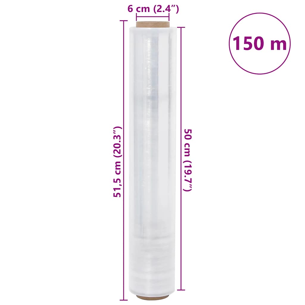 Film Estensibile 6 pz Trasparente 17 μm 50 cm x 150 m | homemem39