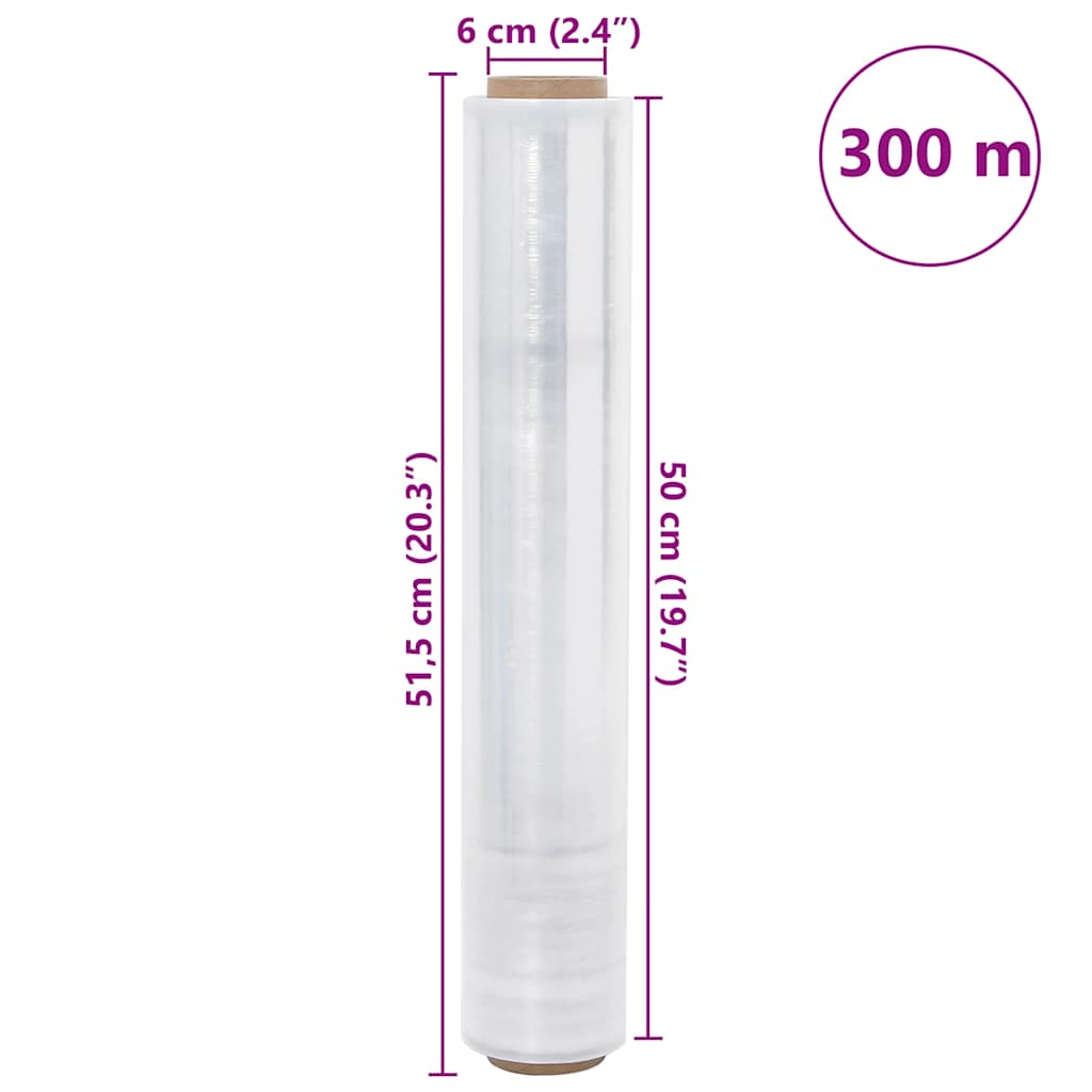Film Estensibile 2 pz Trasparente 30 μm 50 cm x 300 m | homemem39