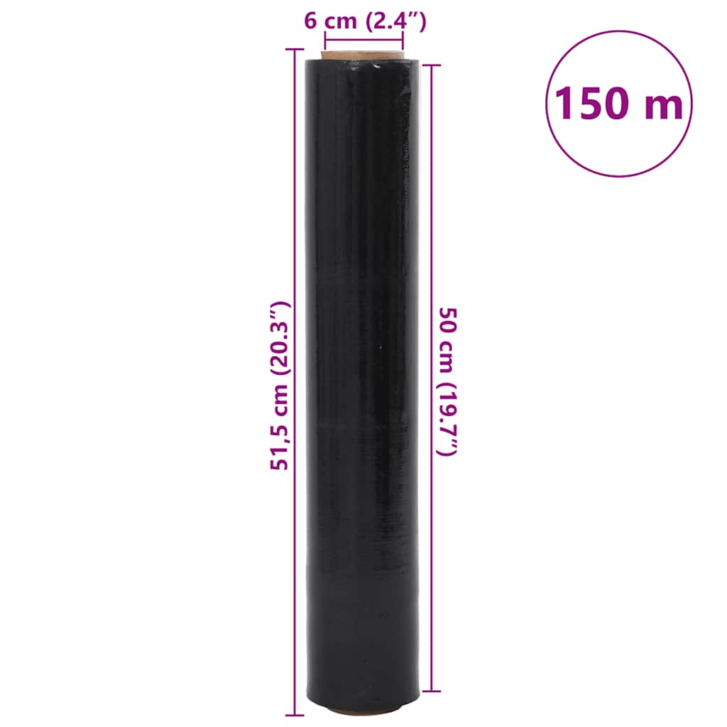Film Estensibile 2 pz Nero 17 μm 50 cm x 150 m | homemem39