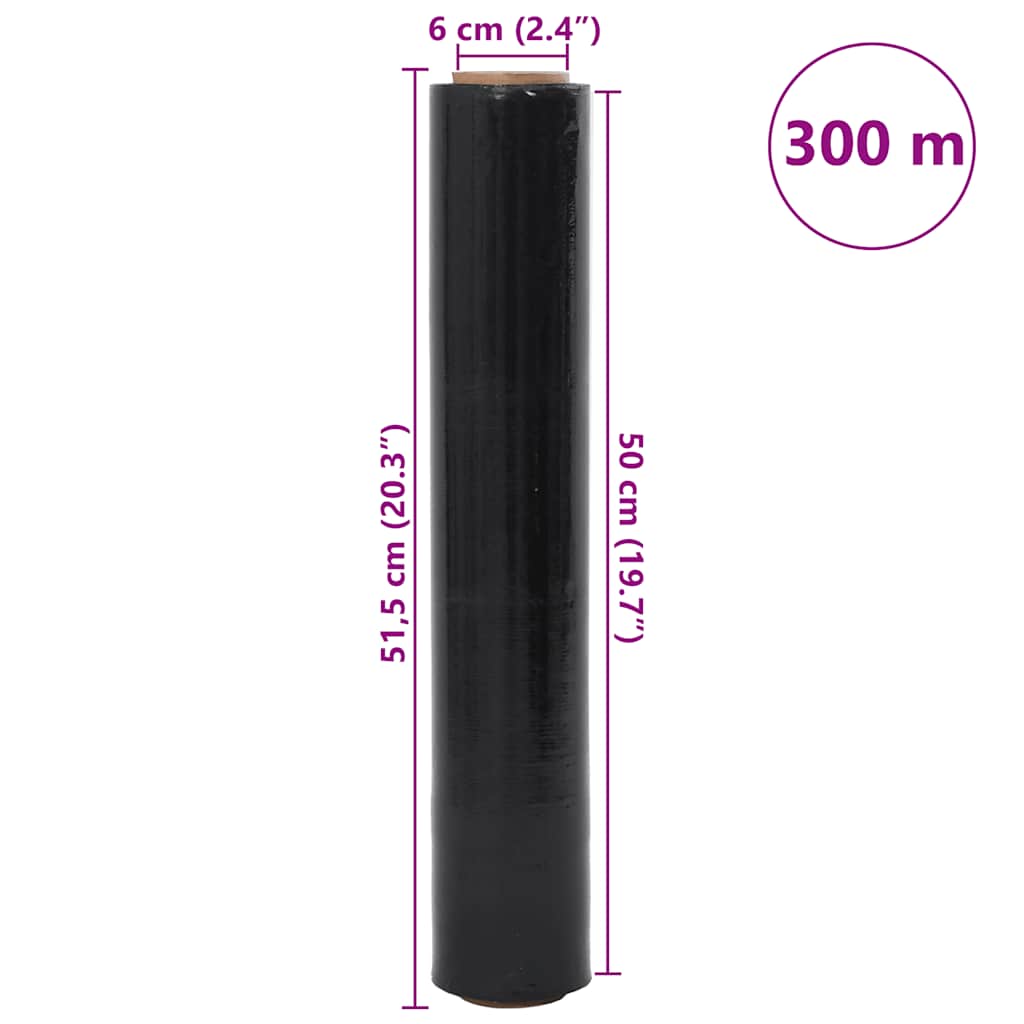 Film Estensibile 2 pz Nero 20 μm 50 cm x 300 m | homemem39