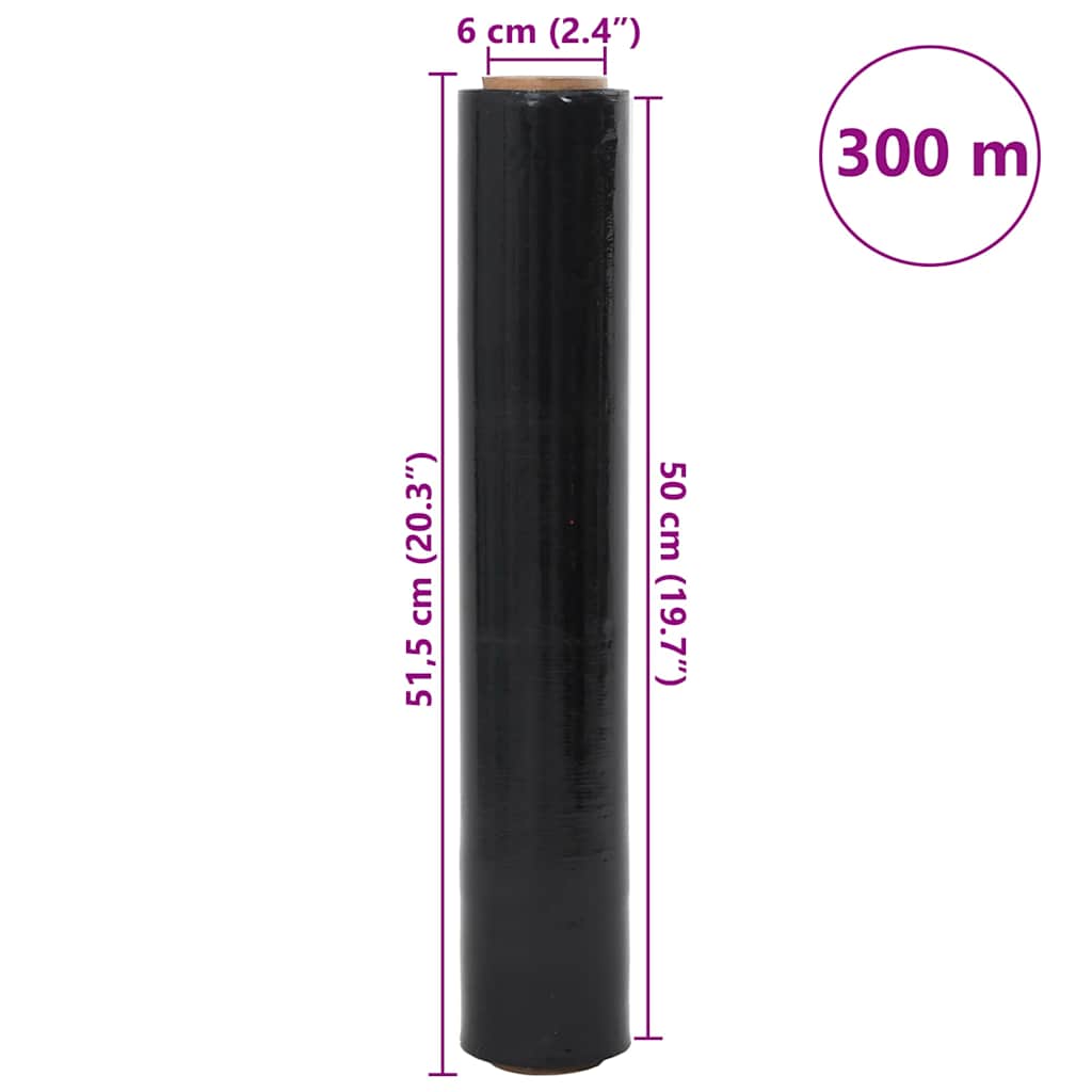Film Estensibile 6 pz Nero 20 μm 50 cm x 300 m | homemem39