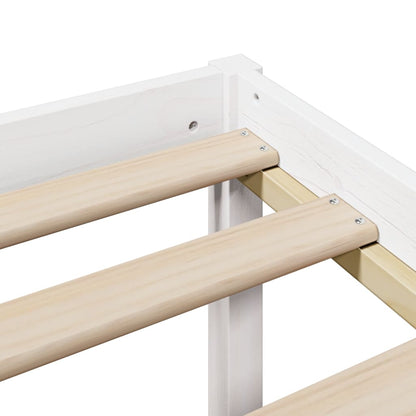 Letto Libreria senza Materasso Bianco 140x190 cm Legno di Pino - homemem39