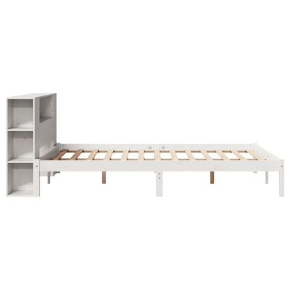 Letto Libreria senza Materasso Bianco 150x200 cm Legno di Pino - homemem39