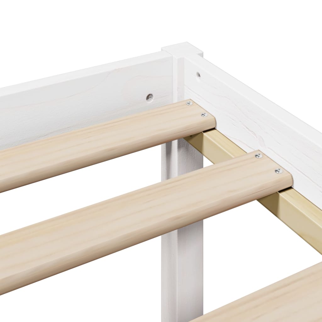 Letto Libreria senza Materasso Bianco 150x200 cm Legno di Pino - homemem39