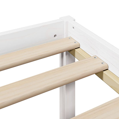 Letto Libreria senza Materasso Bianco 150x200 cm Legno di Pino - homemem39