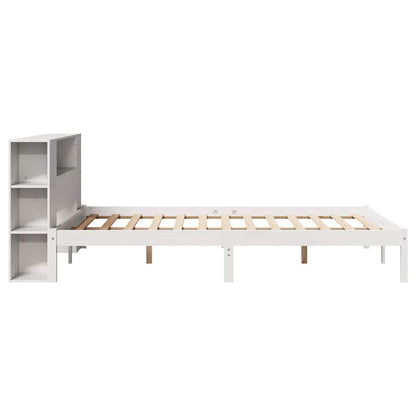 Letto Libreria senza Materasso Bianco 160x200 cm Legno di Pino | homemem39