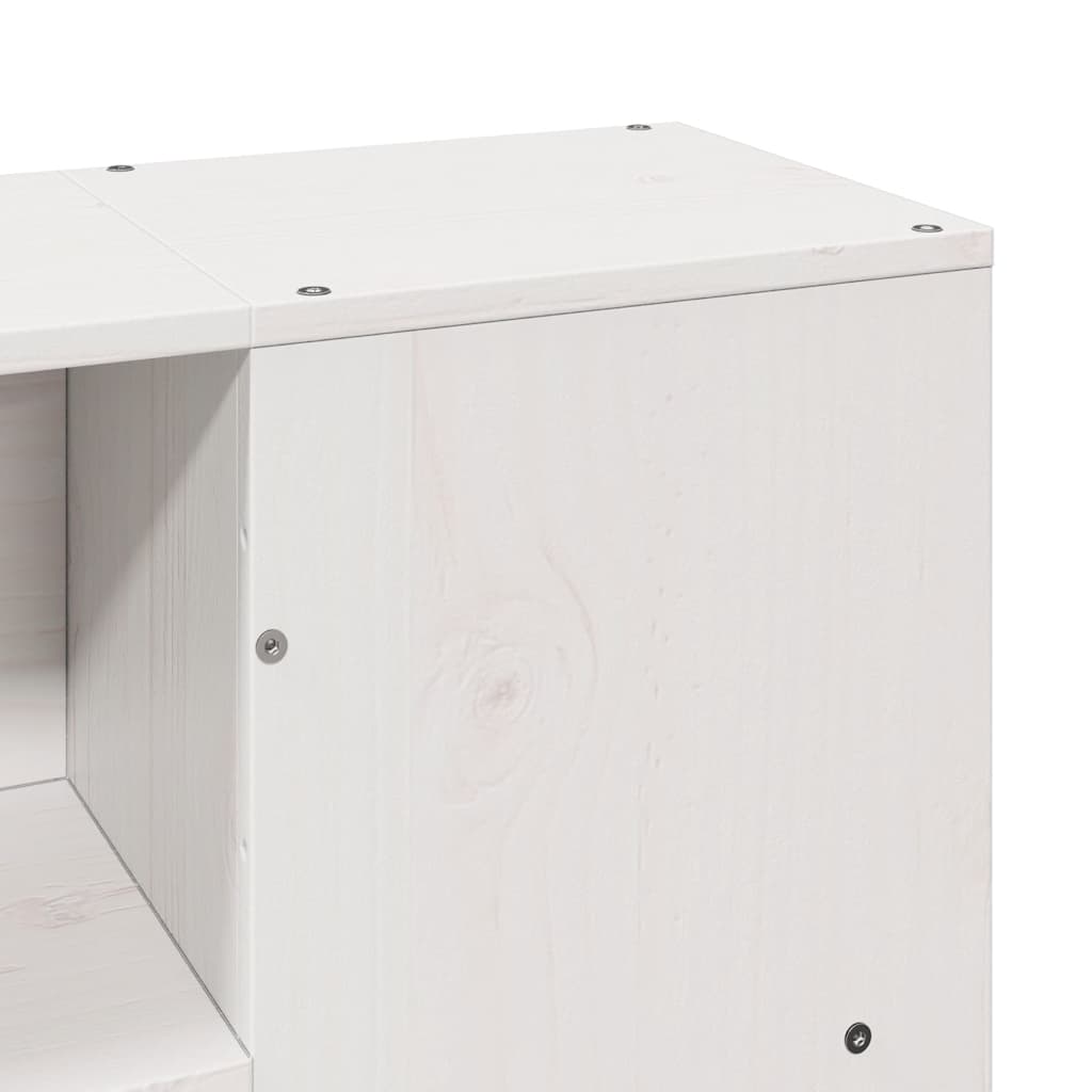 Letto Libreria senza Materasso Bianco 160x200 cm Legno di Pino | homemem39