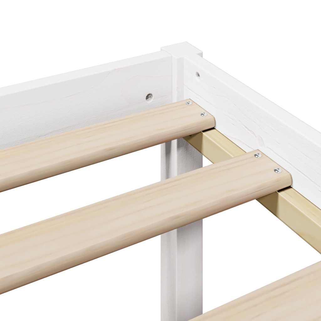 Letto Libreria senza Materasso Bianco 160x200 cm Legno di Pino | homemem39