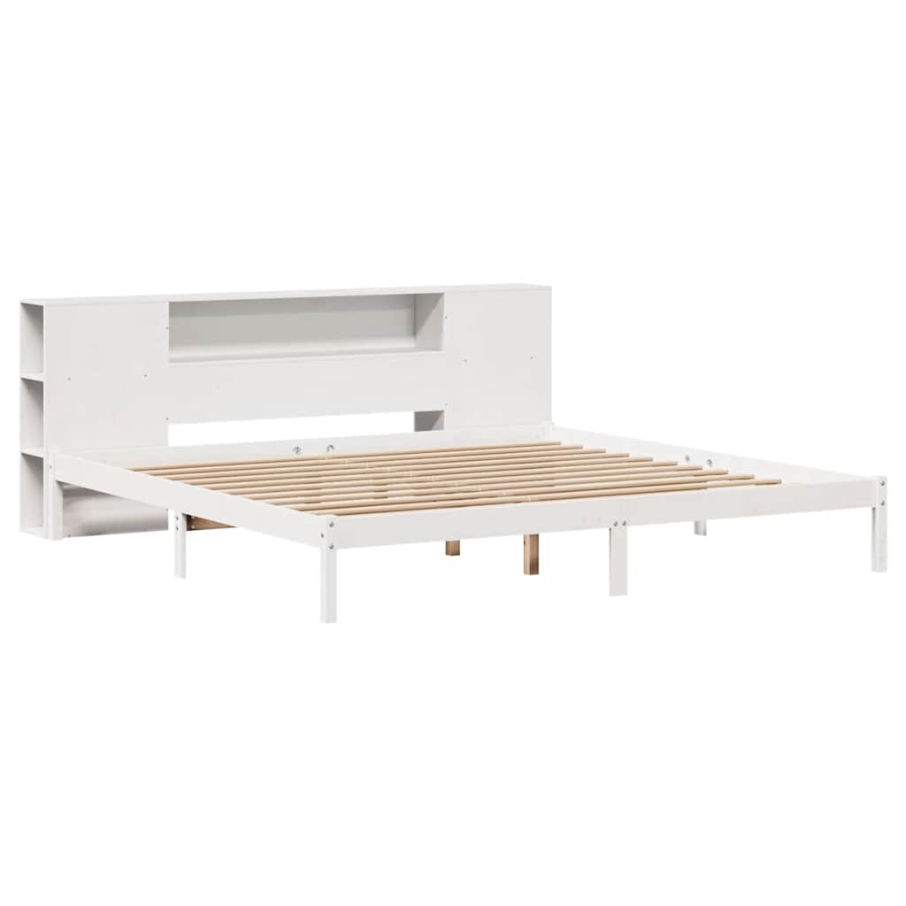 Letto Libreria senza Materasso Bianco 200x200 cm Legno di Pino - homemem39