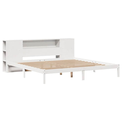 Letto Libreria senza Materasso Bianco 200x200 cm Legno di Pino - homemem39