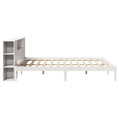 Letto Libreria senza Materasso Bianco 200x200 cm Legno di Pino - homemem39