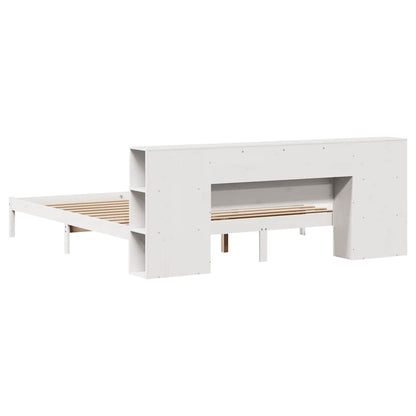 Letto Libreria senza Materasso Bianco 200x200 cm Legno di Pino - homemem39