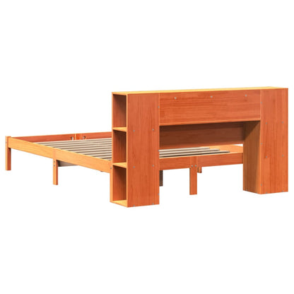 Letto Libreria senza Materasso Marrone Cera 150x200 cm in Pino | homemem39
